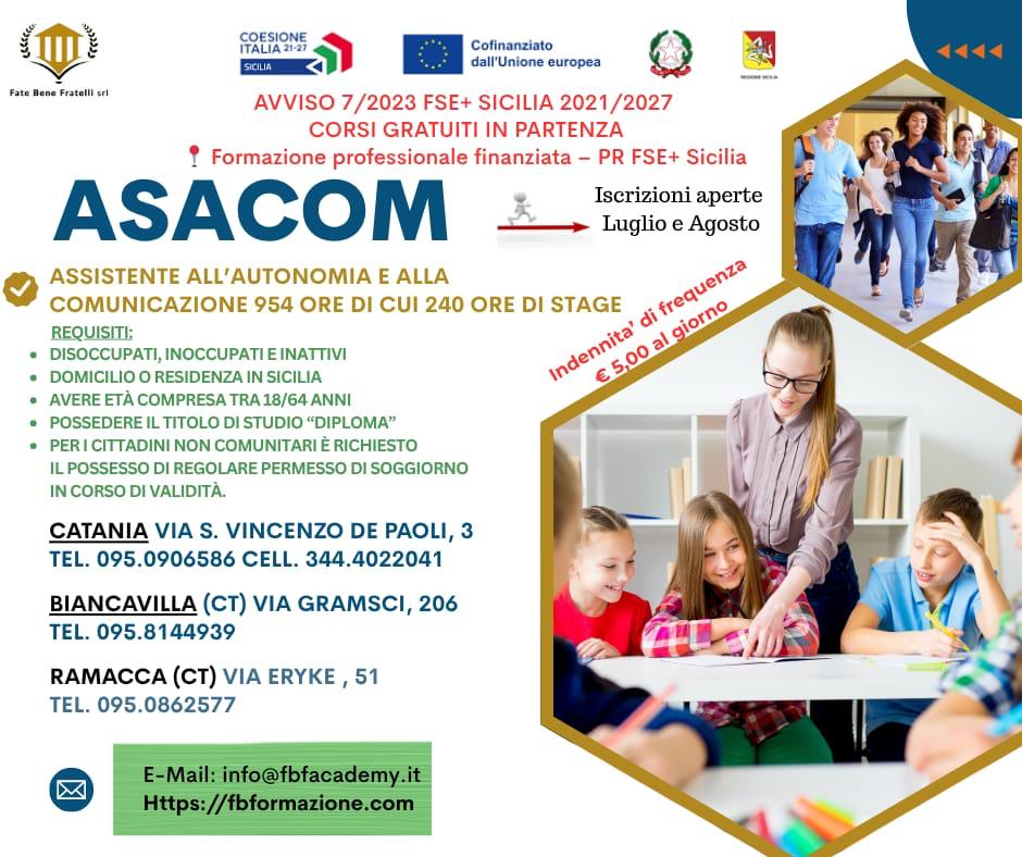 Corso ASACOM - Assistente all'autonomia e comunicazione